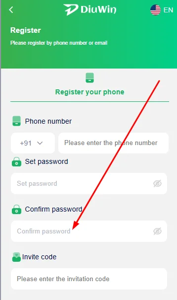 Confirm the password you have created